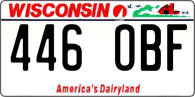 WI license plate 446OBF