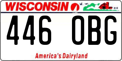 WI license plate 446OBG