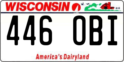 WI license plate 446OBI