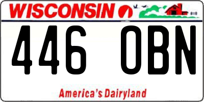 WI license plate 446OBN
