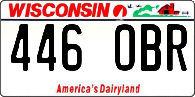 WI license plate 446OBR