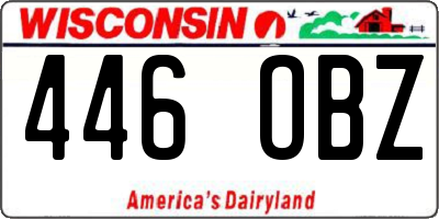 WI license plate 446OBZ