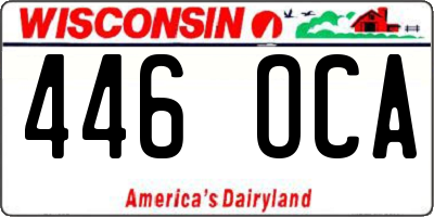 WI license plate 446OCA