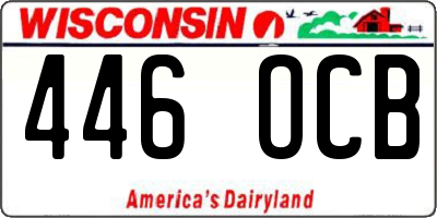 WI license plate 446OCB