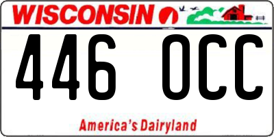 WI license plate 446OCC