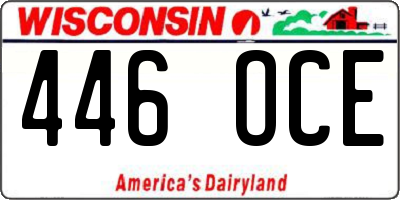 WI license plate 446OCE