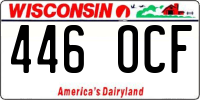 WI license plate 446OCF
