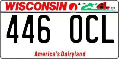 WI license plate 446OCL