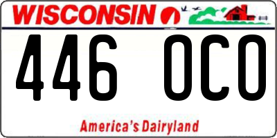 WI license plate 446OCO
