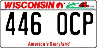 WI license plate 446OCP