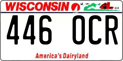 WI license plate 446OCR