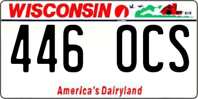 WI license plate 446OCS