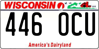 WI license plate 446OCU