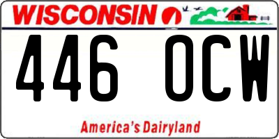 WI license plate 446OCW