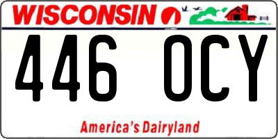 WI license plate 446OCY
