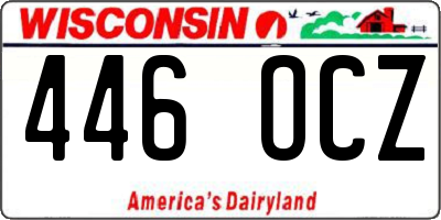 WI license plate 446OCZ