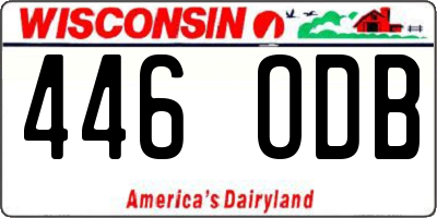 WI license plate 446ODB
