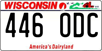 WI license plate 446ODC