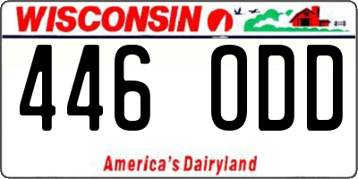 WI license plate 446ODD