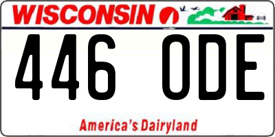 WI license plate 446ODE