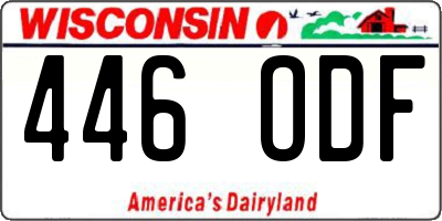 WI license plate 446ODF
