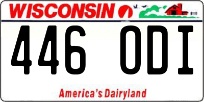 WI license plate 446ODI