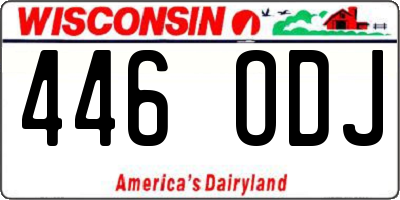 WI license plate 446ODJ