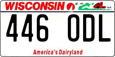 WI license plate 446ODL