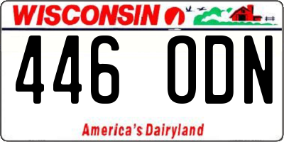 WI license plate 446ODN
