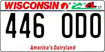 WI license plate 446ODO