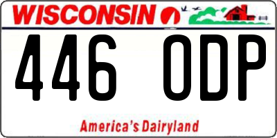 WI license plate 446ODP