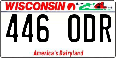WI license plate 446ODR
