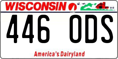 WI license plate 446ODS