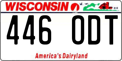 WI license plate 446ODT