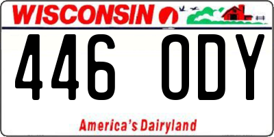 WI license plate 446ODY