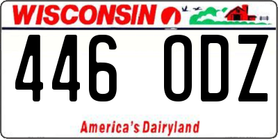 WI license plate 446ODZ