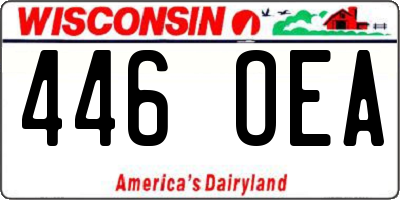 WI license plate 446OEA