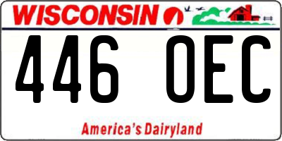 WI license plate 446OEC