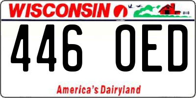 WI license plate 446OED
