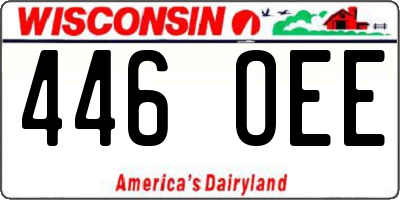 WI license plate 446OEE