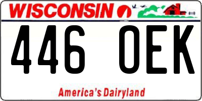 WI license plate 446OEK