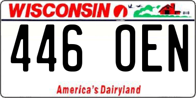WI license plate 446OEN