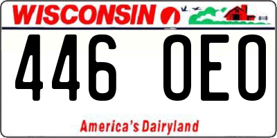 WI license plate 446OEO