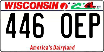 WI license plate 446OEP