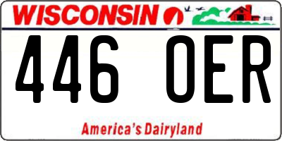 WI license plate 446OER