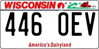 WI license plate 446OEV