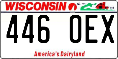 WI license plate 446OEX