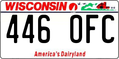 WI license plate 446OFC