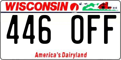 WI license plate 446OFF
