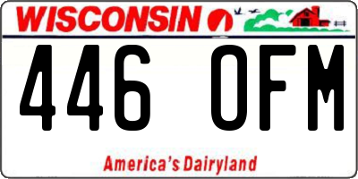WI license plate 446OFM